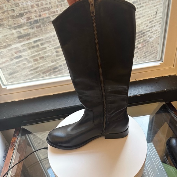🌸FRYE🌸 Melissa Tall Black Leather Riding Boots size 6 - Picture 7 of 12